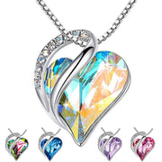 925 Sliver Heart Shaped Geometric Necklace Jewelry Mothers Day Gift