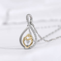 Korean Version Of Micro-Inlaid Zircon Drop-Shaped Necklace, Mother's Day Mother's Pendant