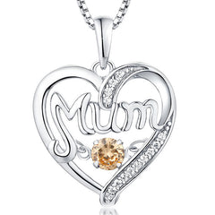 S-925 Silver Pulsatile Heart Necklace Mother's Day Special Gift /Birthstones Smart Pendant