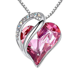 925 Sliver Heart Shaped Geometric Necklace Jewelry Mothers Day Gift