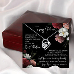 Mother's Day Gift Rosewood Lamp Box Suit Hollow Heart-shaped Zircon Pendant Necklace