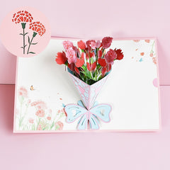 3D Pop Up Flower Bouquet Mother's Day Cards Gifts