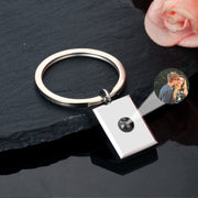 Customized Square Keychain Pendant With Bracelet Projection Color Photo